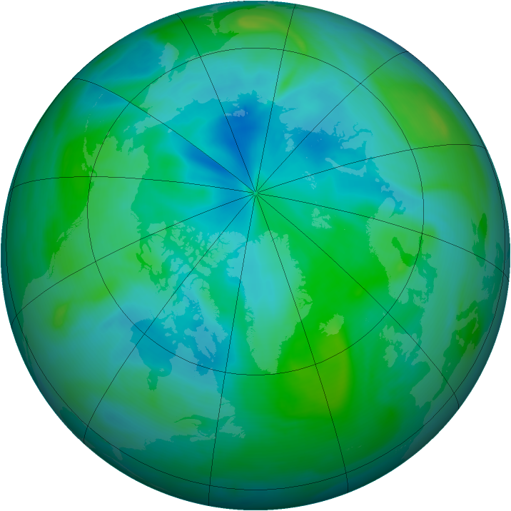 Arctic ozone map for 30 August 2005